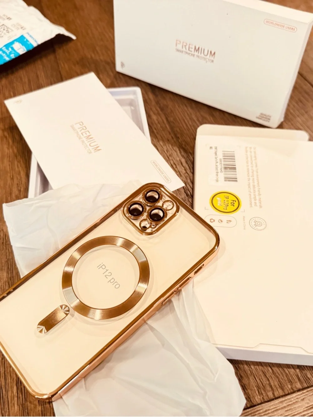 Clear Gold iPhone 12 Pro Ring Case